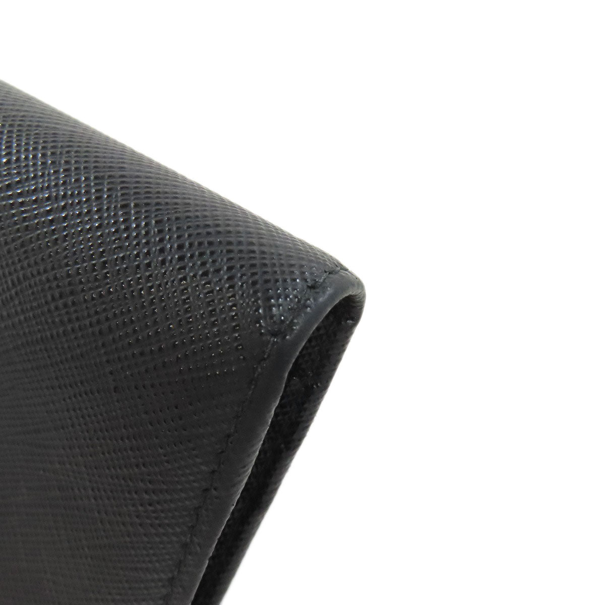 PRADA Long Wallet Purse Calfskin black logoMetal