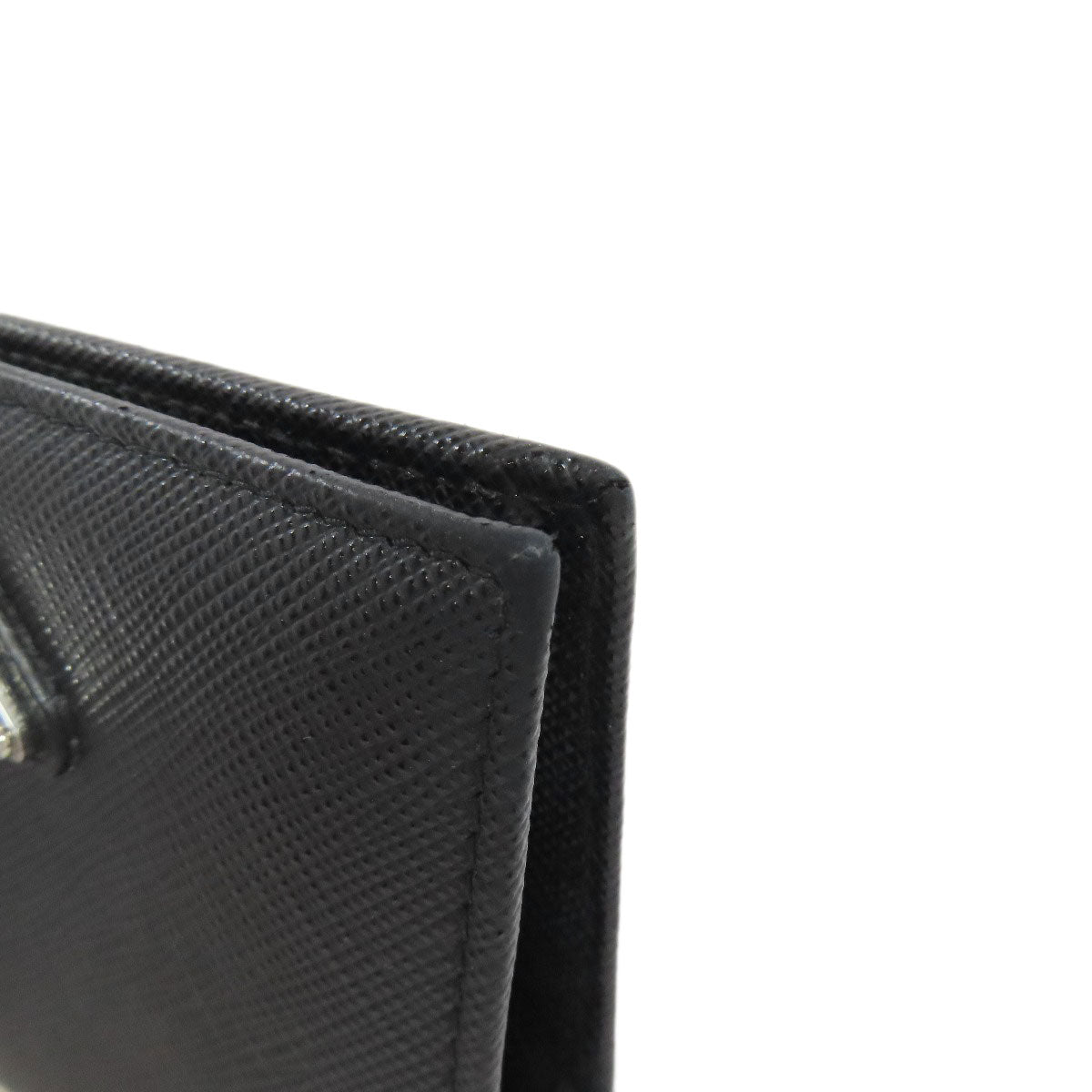 PRADA Long Wallet Purse Calfskin black logoMetal