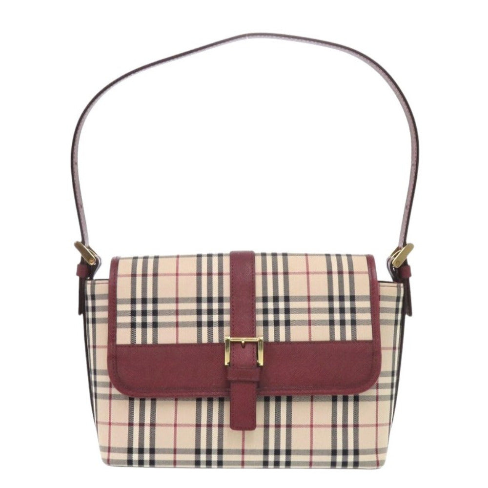 BURBERRY Handbag Canvas, Leather beige Nova Check