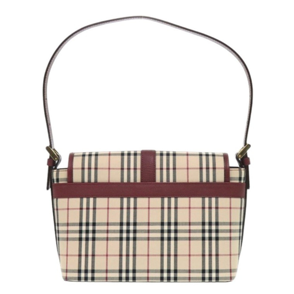BURBERRY Handbag Canvas, Leather beige Nova Check