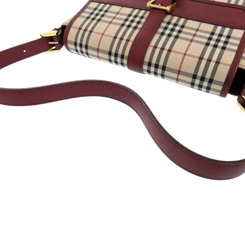 BURBERRY Handbag Canvas, Leather beige Nova Check