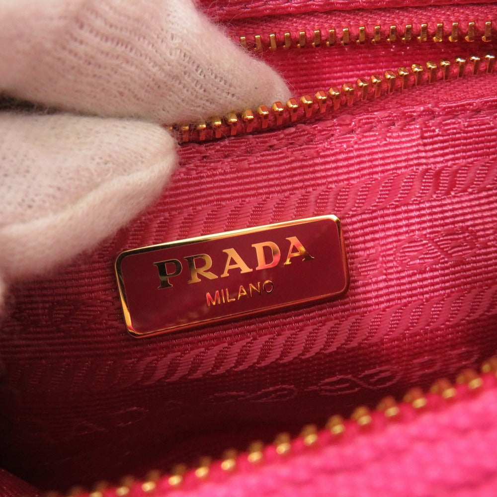 PRADA Pouch canvas pink Triangle logo