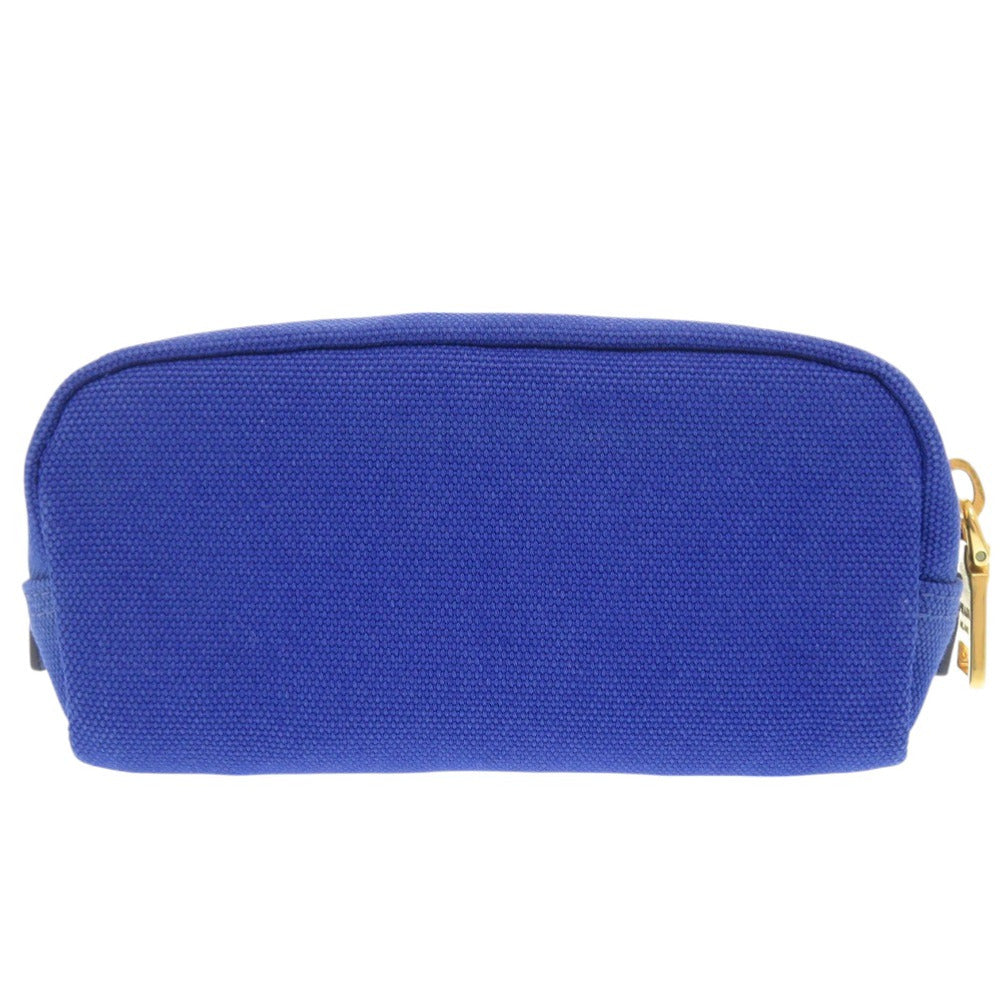 PRADA Pouch 1N0175 canvas blue Triangle logo