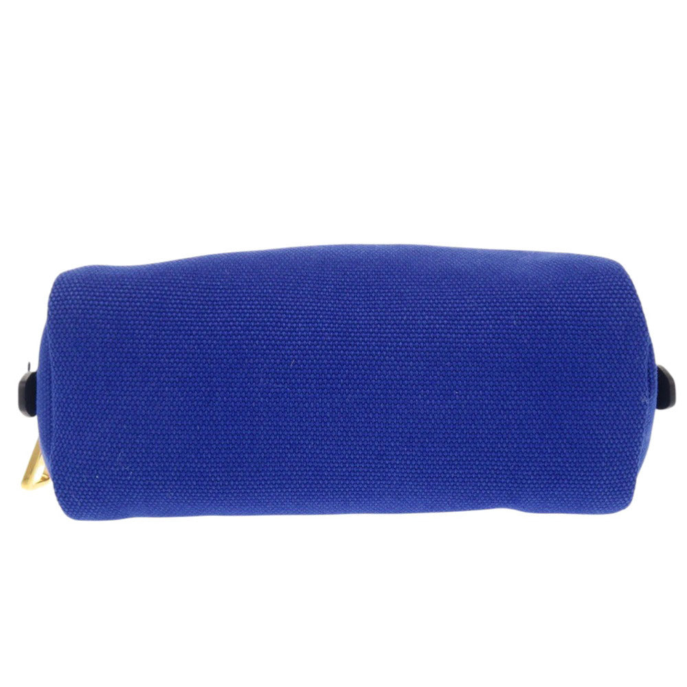 PRADA Pouch 1N0175 canvas blue Triangle logo