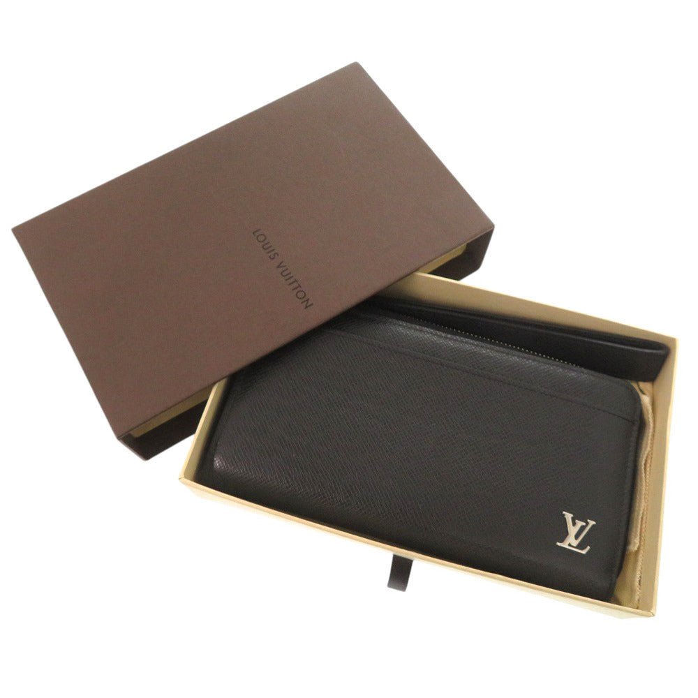 LOUIS VUITTON Long Wallet Purse M69409 Taiga Noir Taiga Zippy dragonne