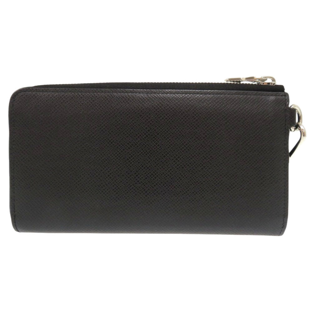 LOUIS VUITTON Long Wallet Purse M69409 Taiga Noir Taiga Zippy dragonne