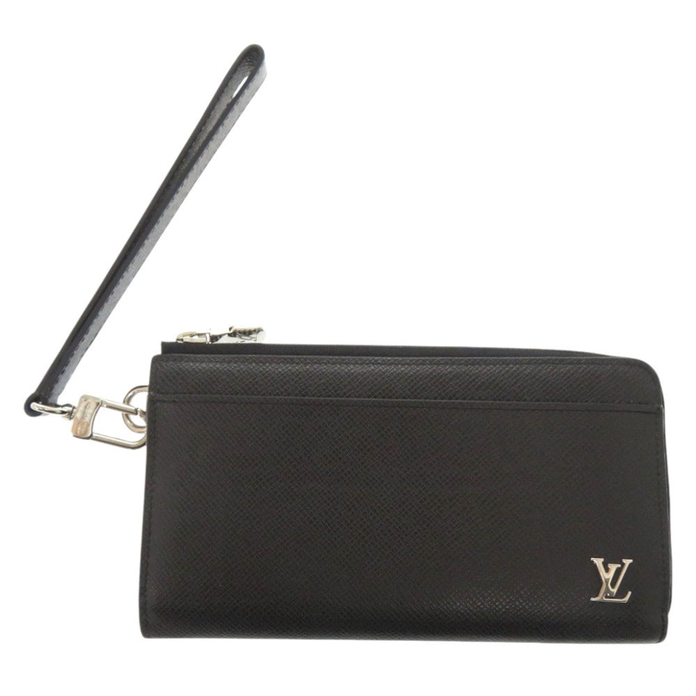 LOUIS VUITTON Long Wallet Purse M69409 Taiga Noir Taiga Zippy dragonne