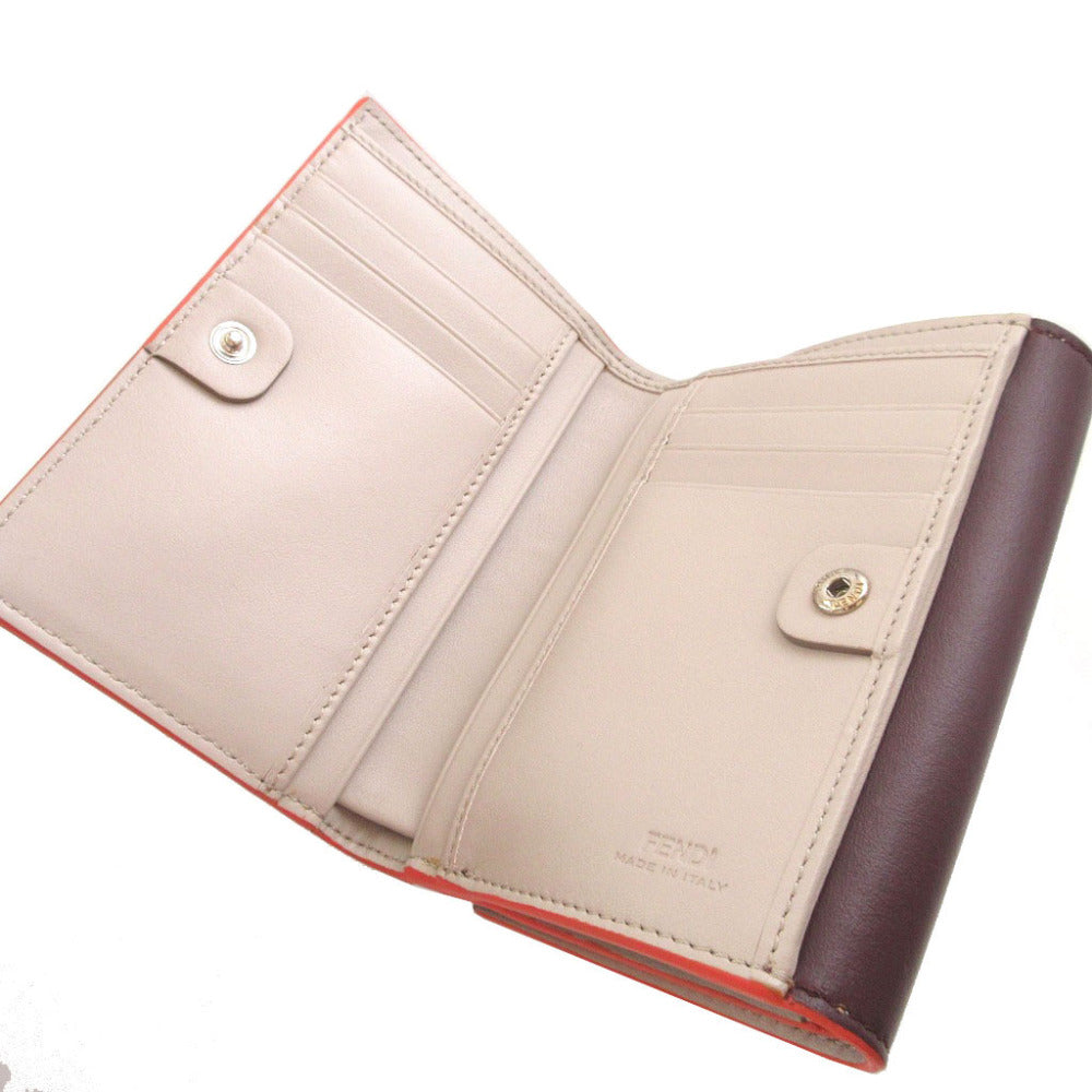 FENDI Bifold Wallet 8M0359 leather Bordeaux Peekaboo