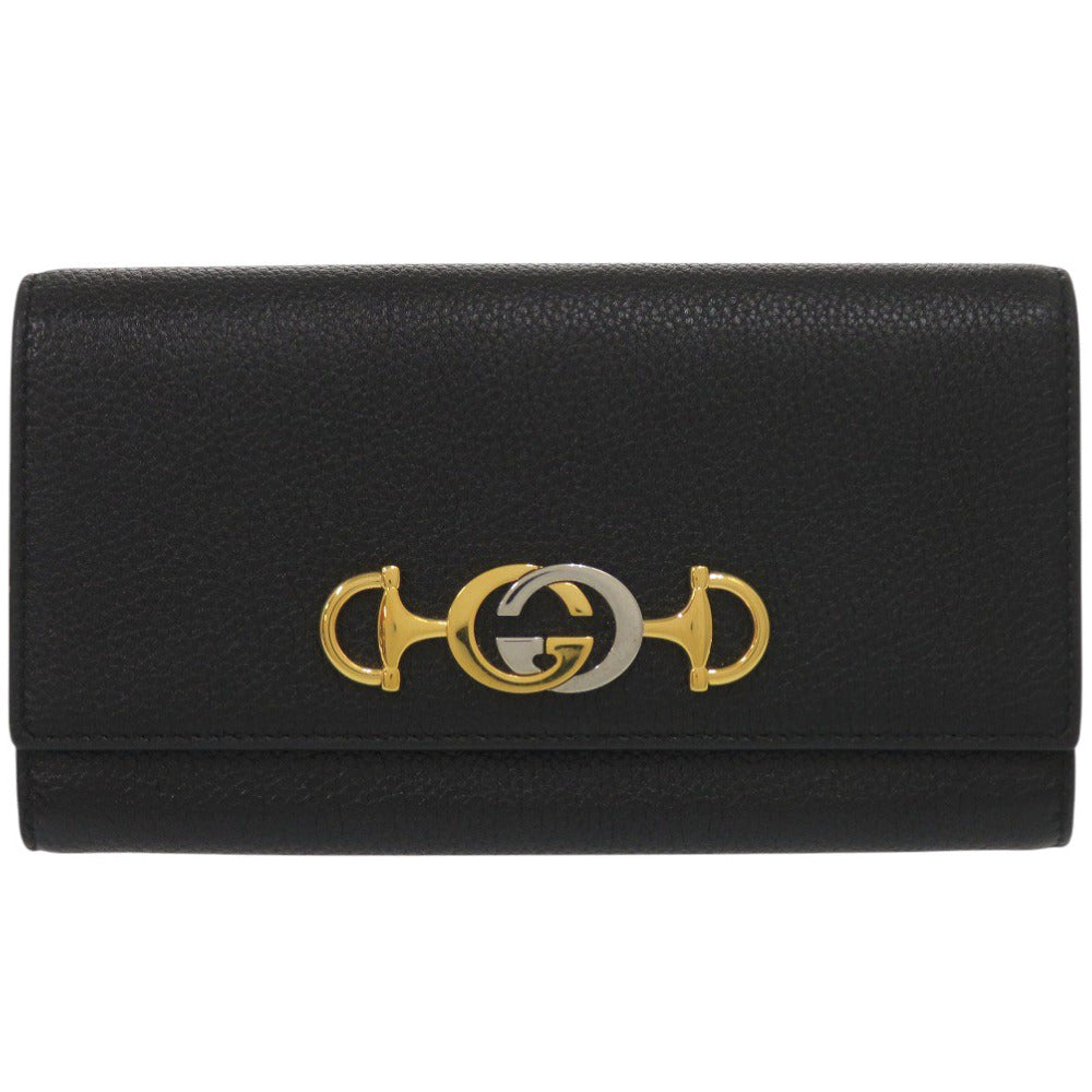 GUCCI Long Wallet Purse 573612 Calfskin black Zumi