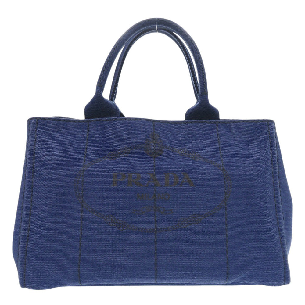 PRADA Handbag canvas blue Canapa tote