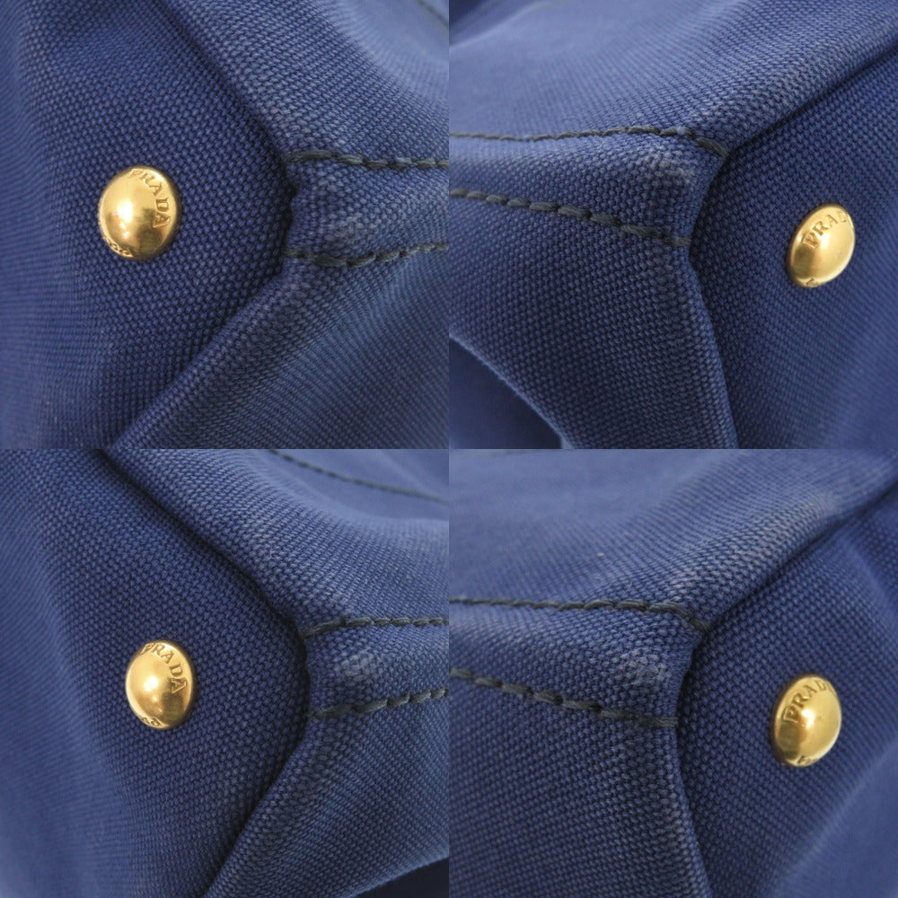 PRADA Handbag canvas blue Canapa tote