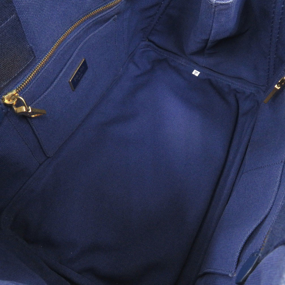 PRADA Handbag canvas blue Canapa tote