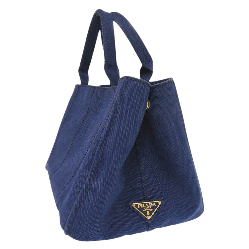 PRADA Handbag canvas blue Canapa tote