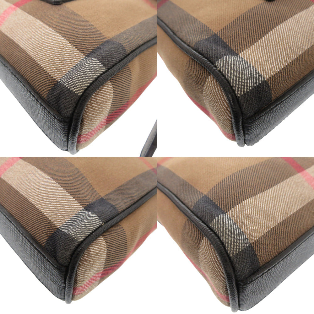 BURBERRY Shoulder Bag Canvas, Leather Brown Mega check