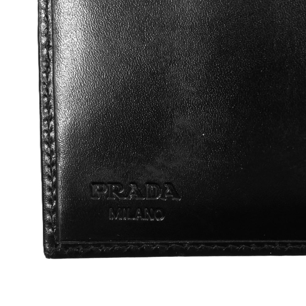 PRADA Tri-fold wallet leather black