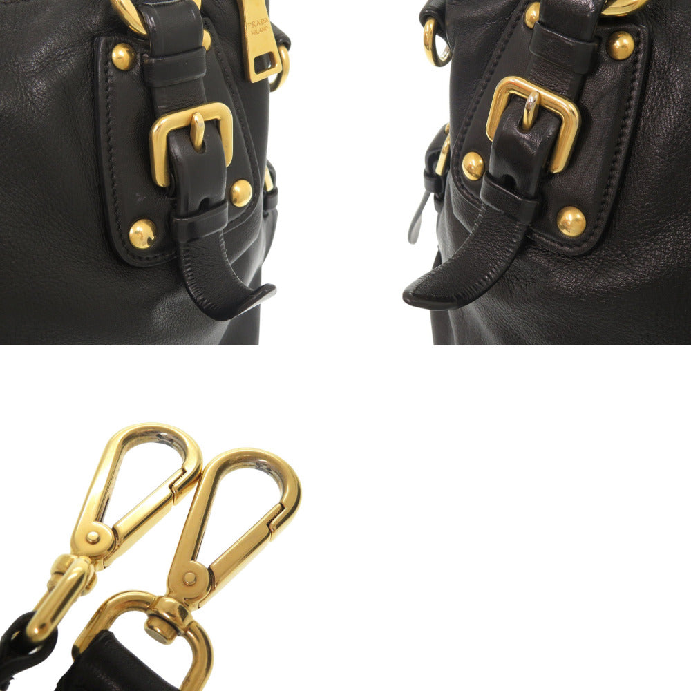 PRADA Handbag leather black