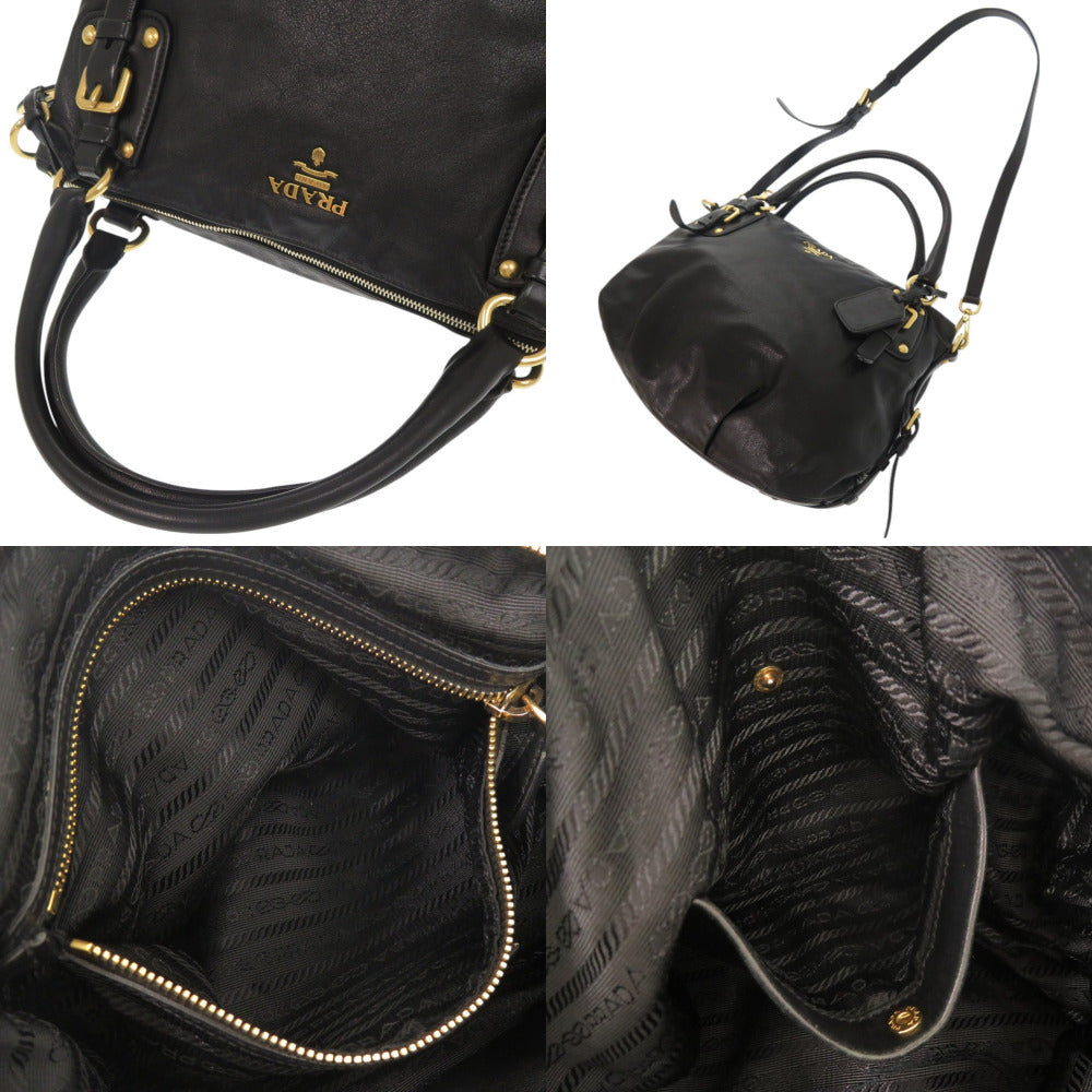 PRADA Handbag leather black