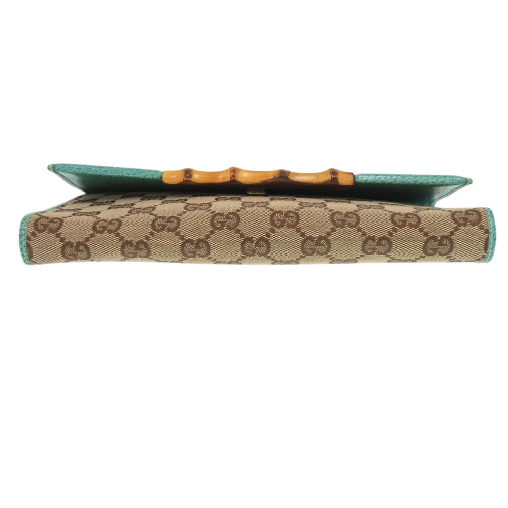 GUCCI Shoulder Bag 117594 GG canvas Blue type Bamboo