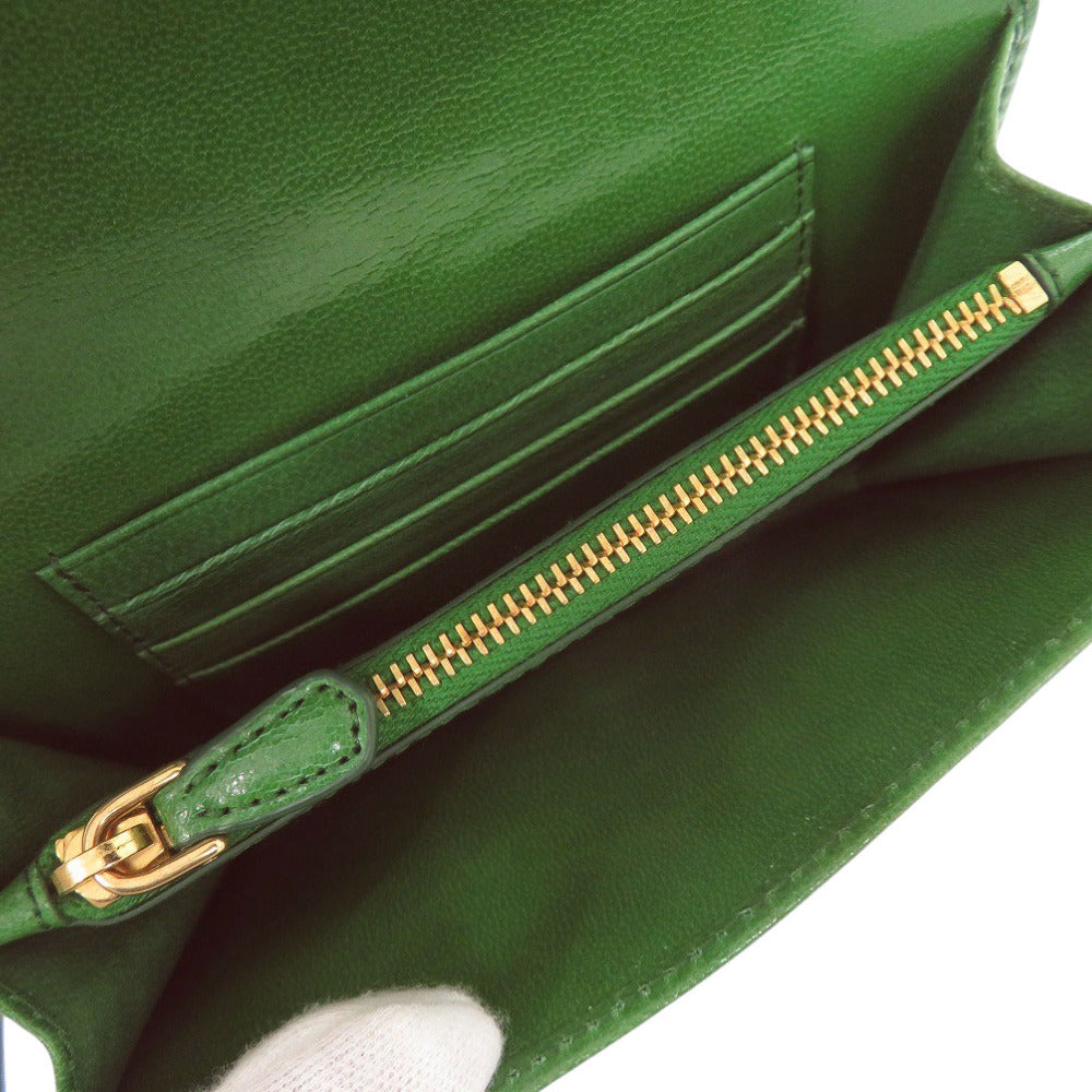 PRADA Bifold Wallet 1M1438 Goat leather green