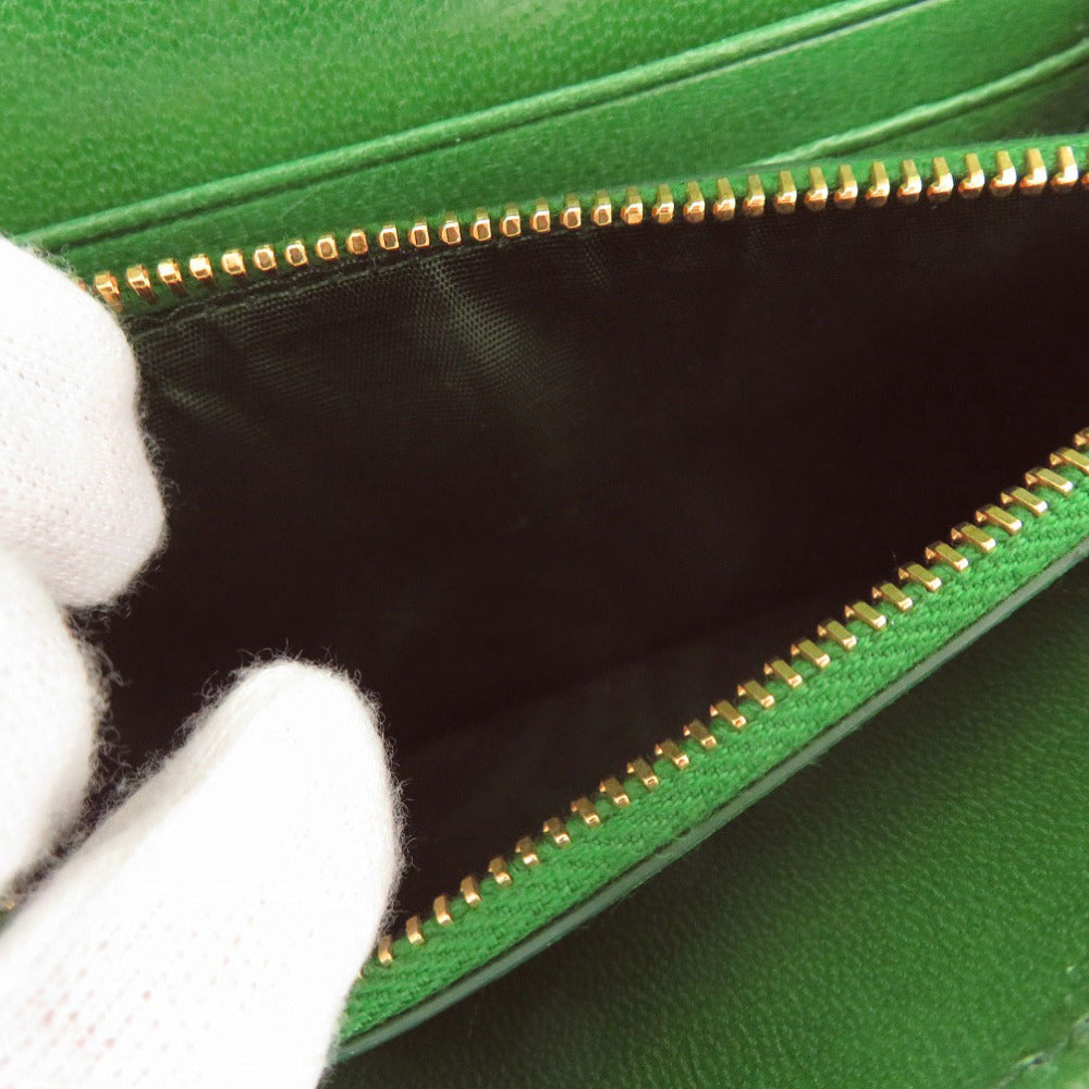 PRADA Bifold Wallet 1M1438 Goat leather green