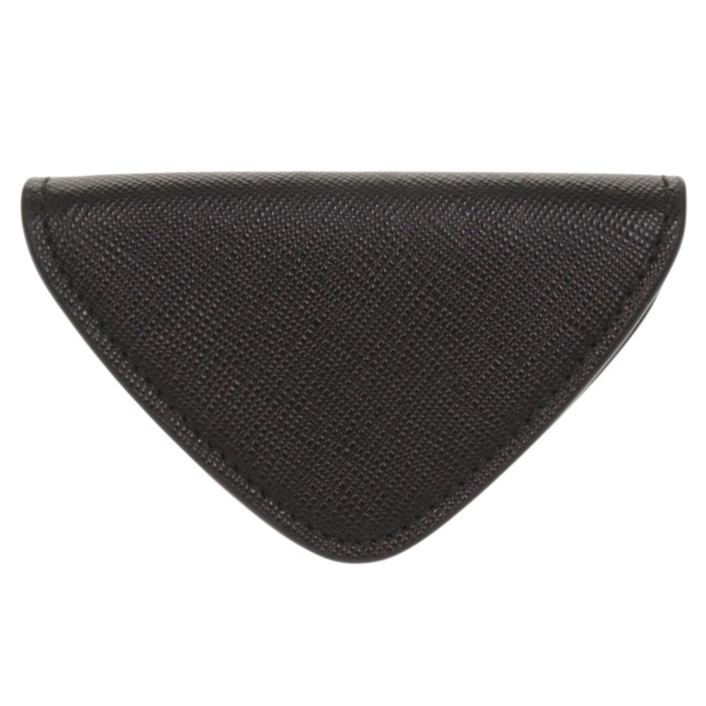 PRADA Coin case 2MM004 leather black Saffiano Triangle