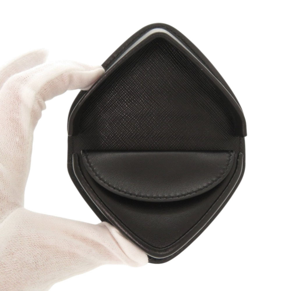 PRADA Coin case 2MM004 leather black Saffiano Triangle