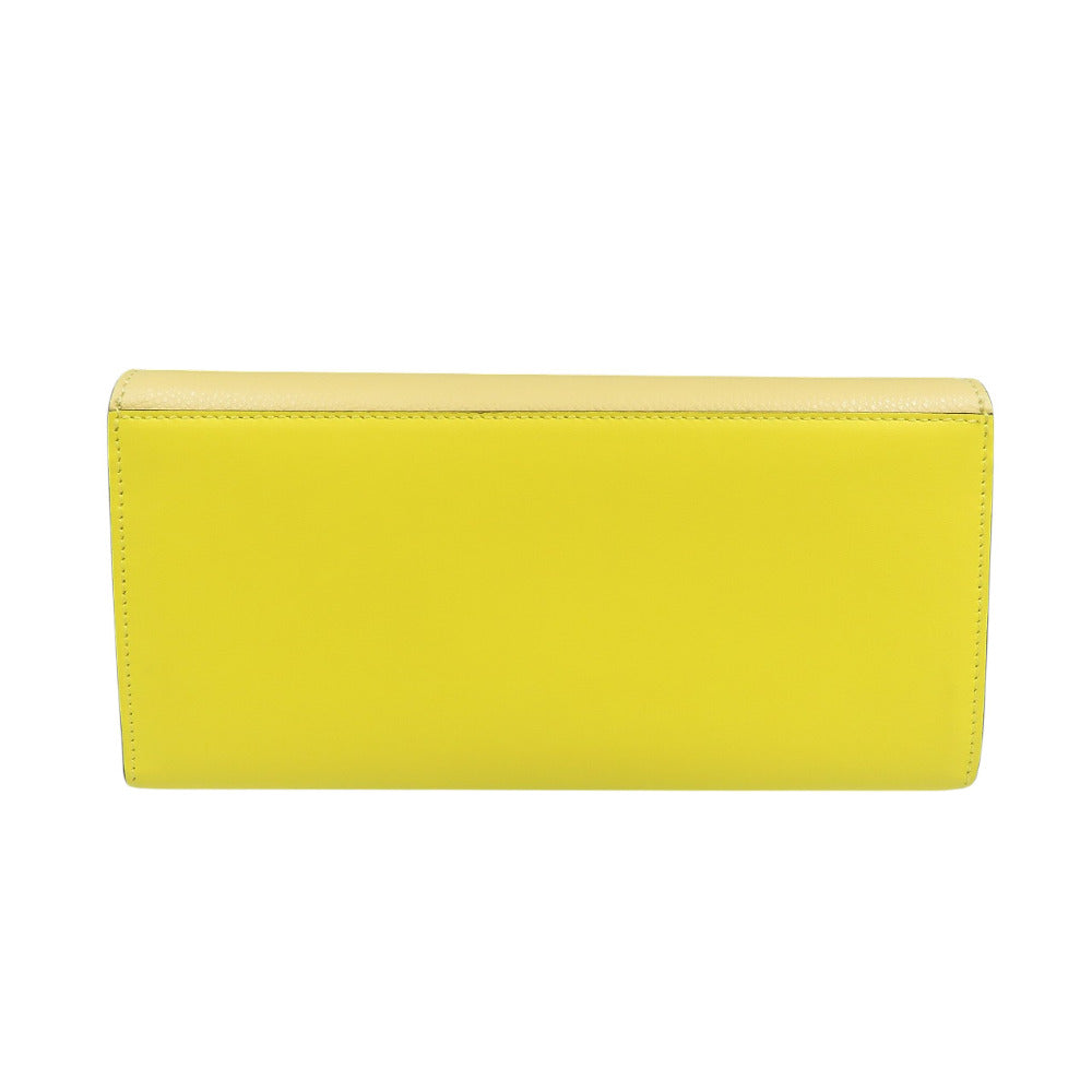 FENDI Long Wallet Purse 8M0251 leather yellow FF Diamond