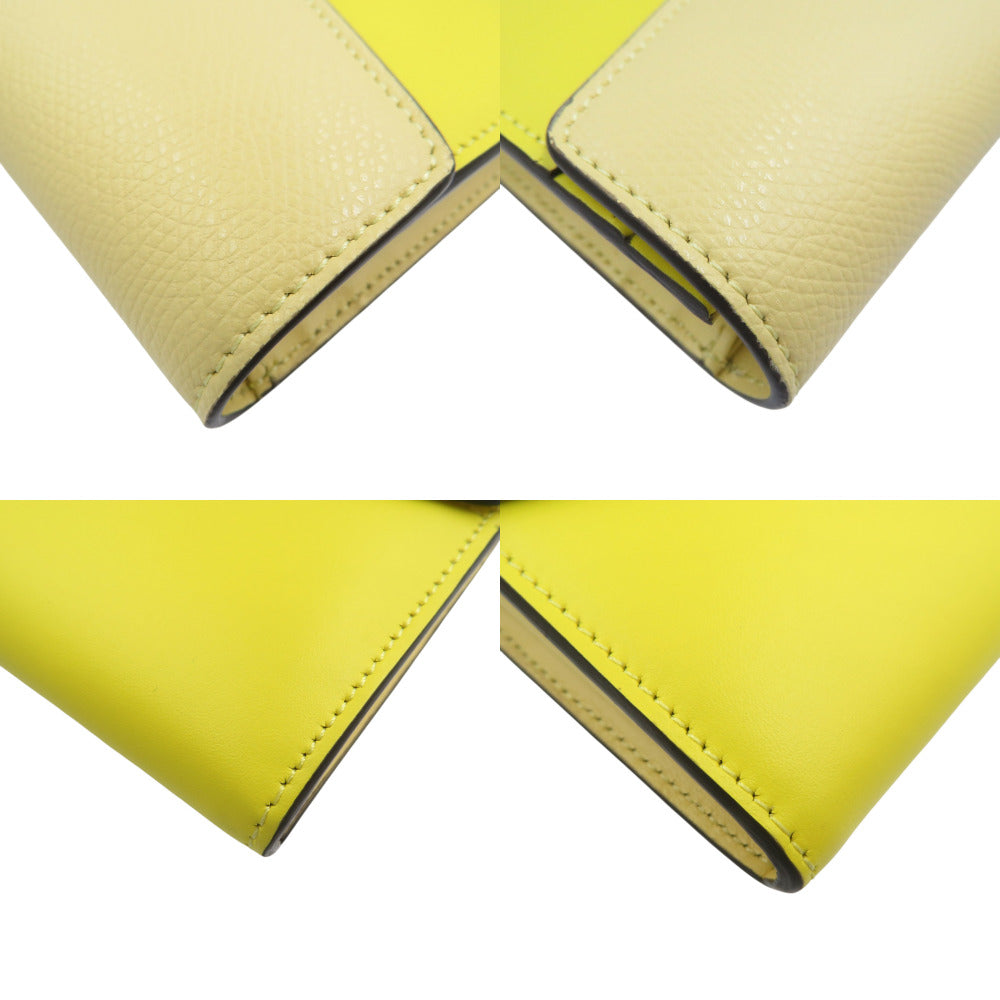 FENDI Long Wallet Purse 8M0251 leather yellow FF Diamond