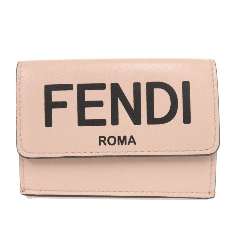 FENDI Tri-fold wallet 8M0395 leather pink Fendi Roma Micro