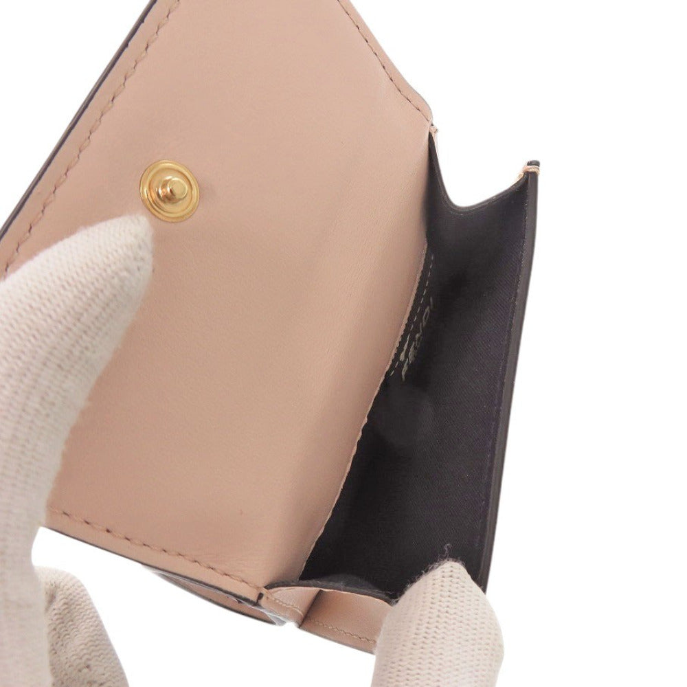 FENDI Tri-fold wallet 8M0395 leather pink Fendi Roma Micro