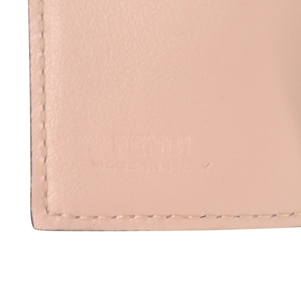 FENDI Tri-fold wallet 8M0395 leather pink Fendi Roma Micro