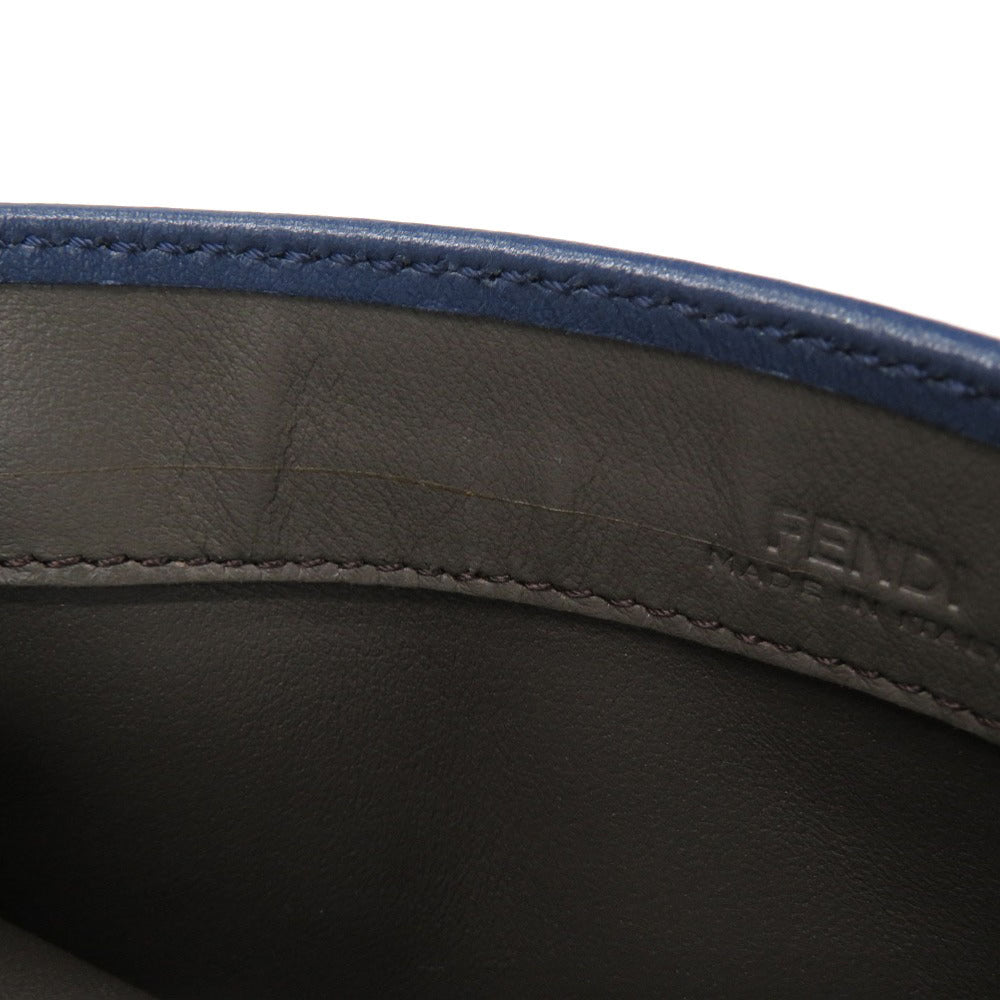 FENDI Long Wallet Purse 8M0377 leather Navy Peekaboo