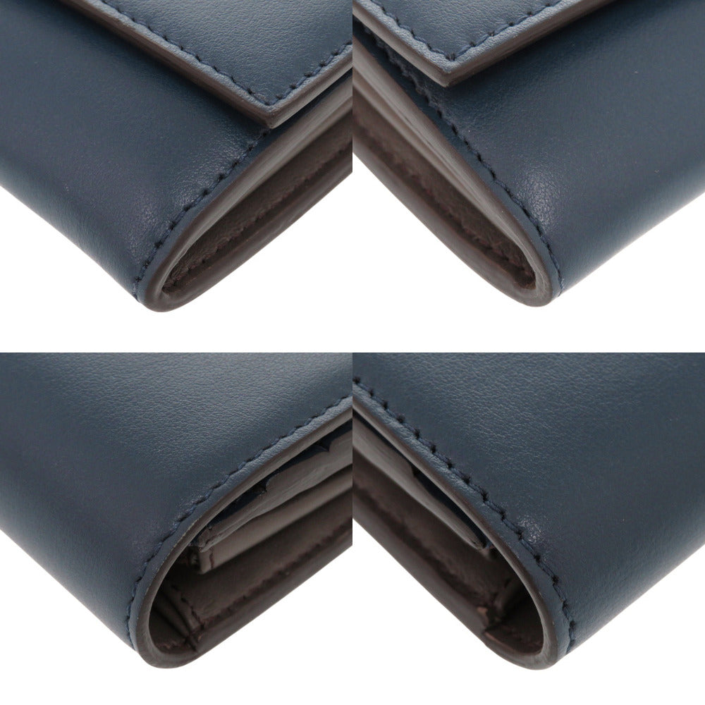 FENDI Long Wallet Purse 8M0377 leather Navy Peekaboo