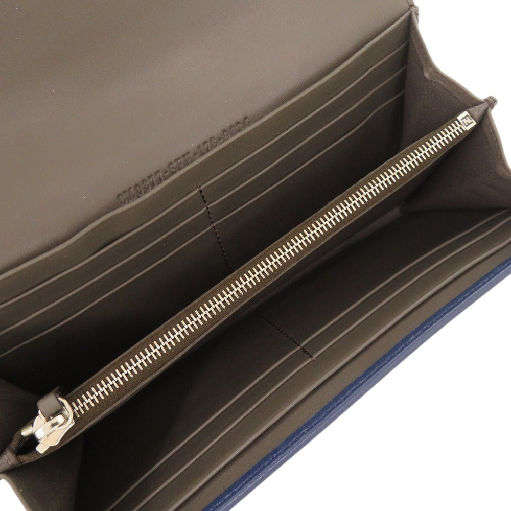 FENDI Long Wallet Purse 8M0377 leather Navy Peekaboo