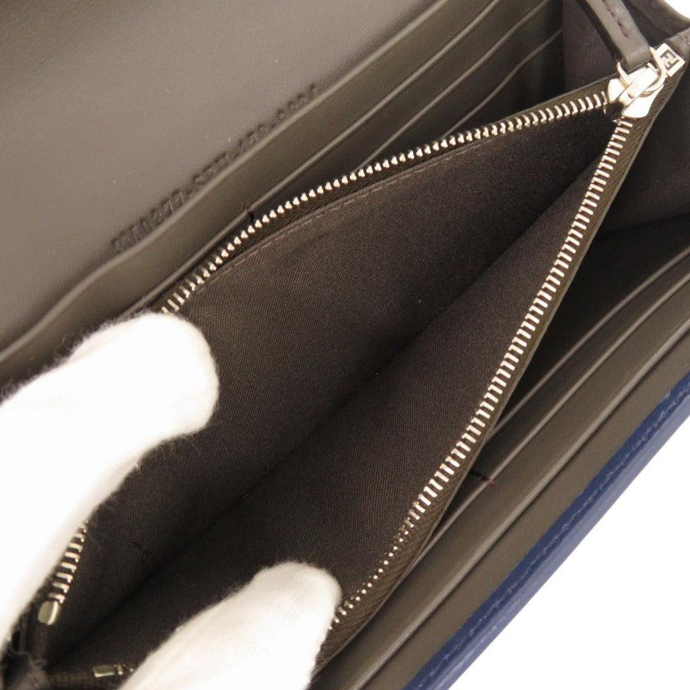 FENDI Long Wallet Purse 8M0377 leather Navy Peekaboo