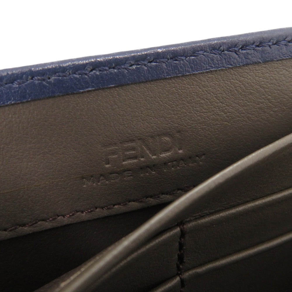 FENDI Long Wallet Purse 8M0377 leather Navy Peekaboo