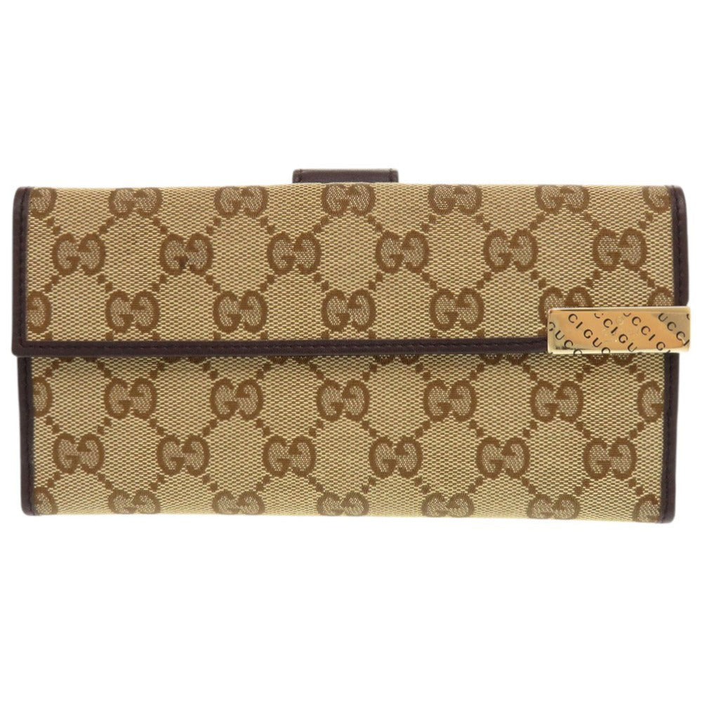 GUCCI Long Wallet Purse 257012 GG canvas beige