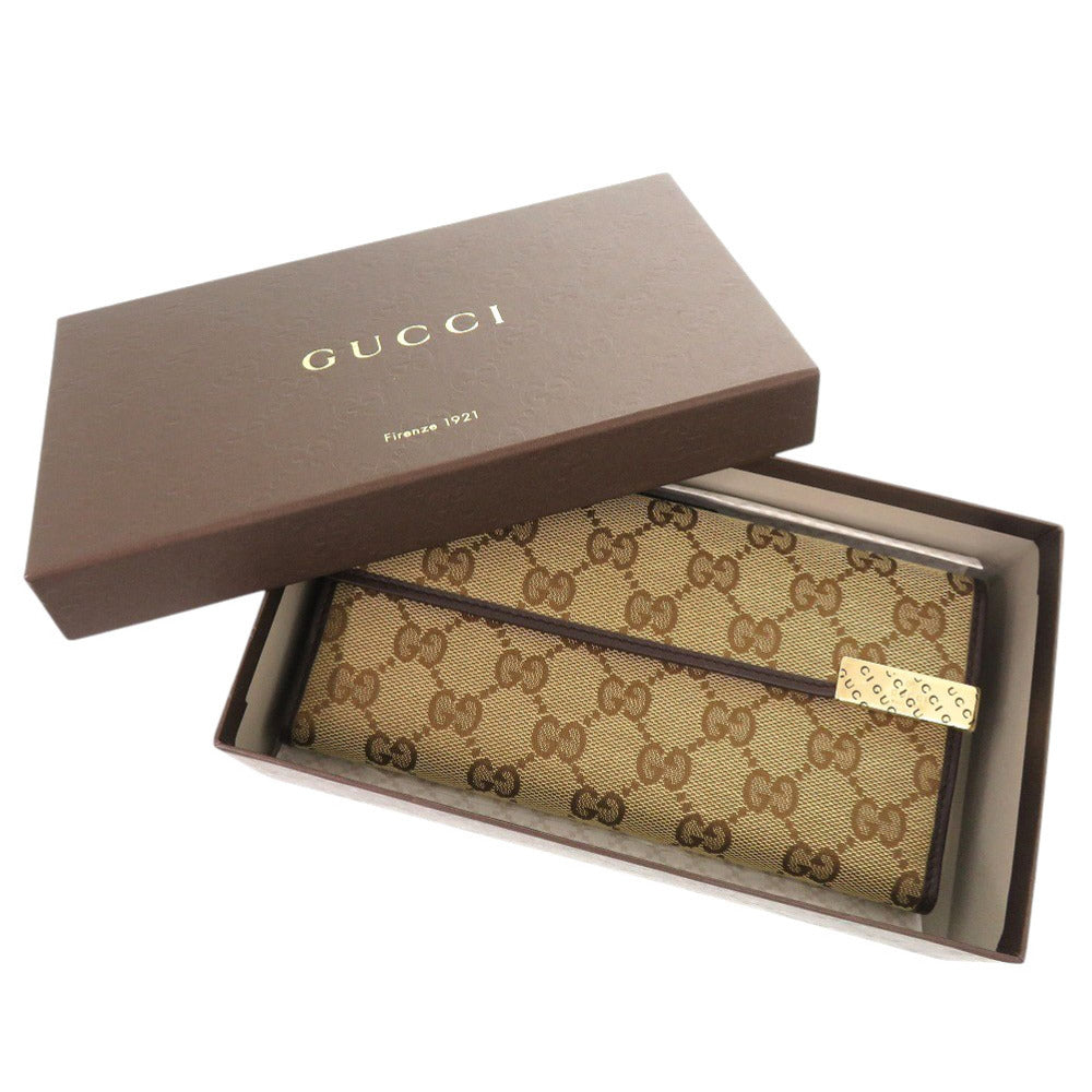 GUCCI Long Wallet Purse 257012 GG canvas beige