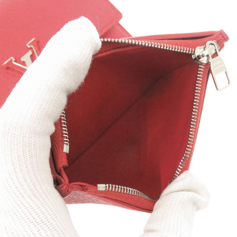 LOUIS VUITTON Tri-fold wallet M62158 leather Red Portefeuille Capsino Compact