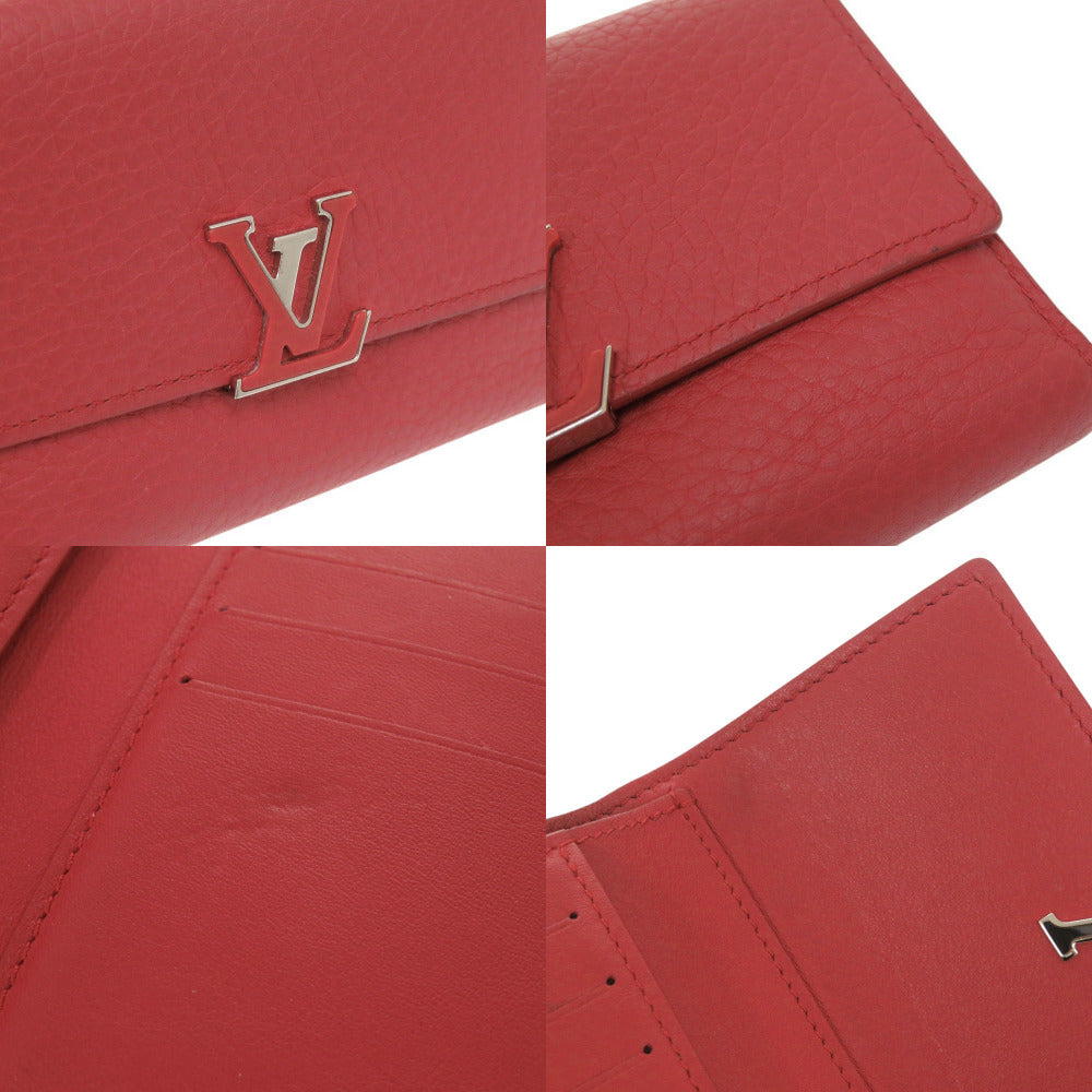 LOUIS VUITTON Tri-fold wallet M62158 leather Red Portefeuille Capsino Compact