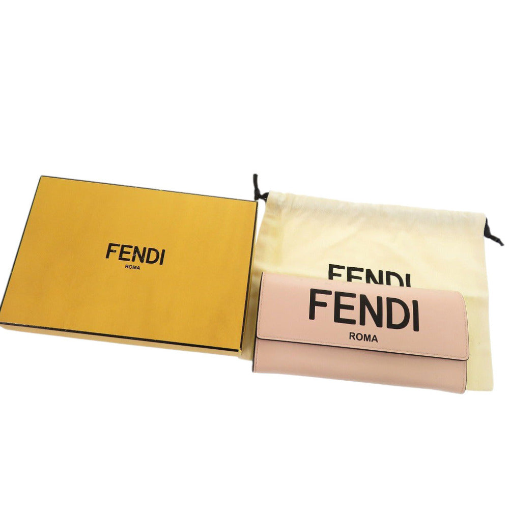 FENDI Long Wallet Purse 8M0251 leather pink Fendi Roma Continental Wallet