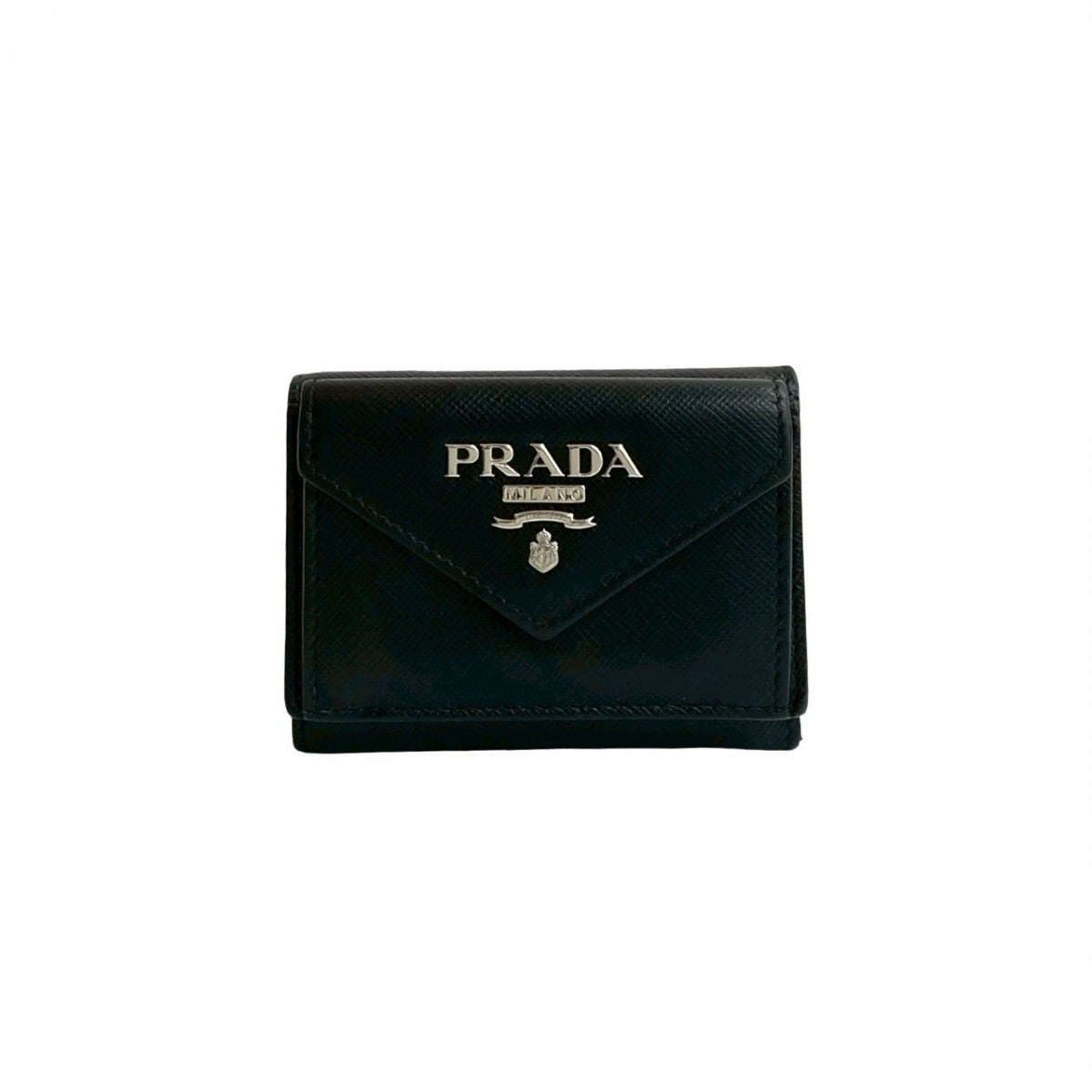 PRADA Tri-fold wallet leather black