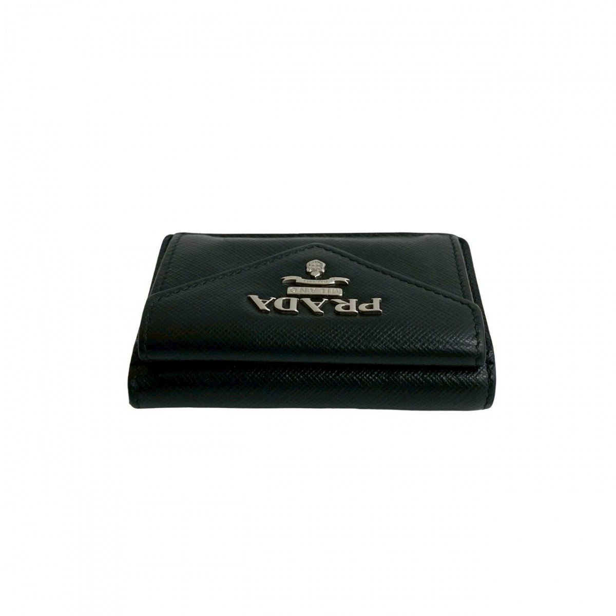 PRADA Tri-fold wallet leather black
