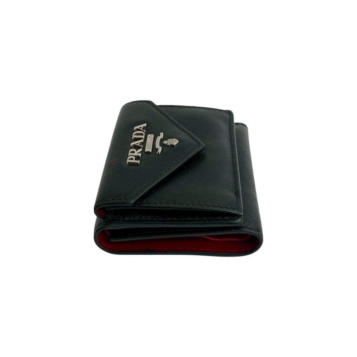 PRADA Tri-fold wallet leather black