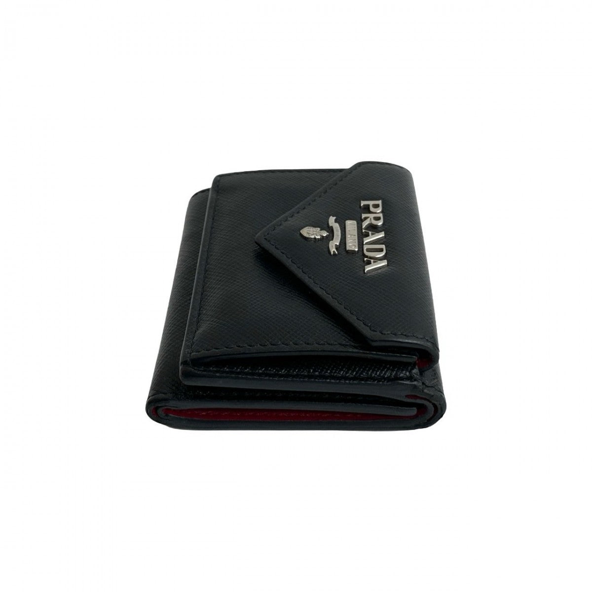 PRADA Tri-fold wallet leather black