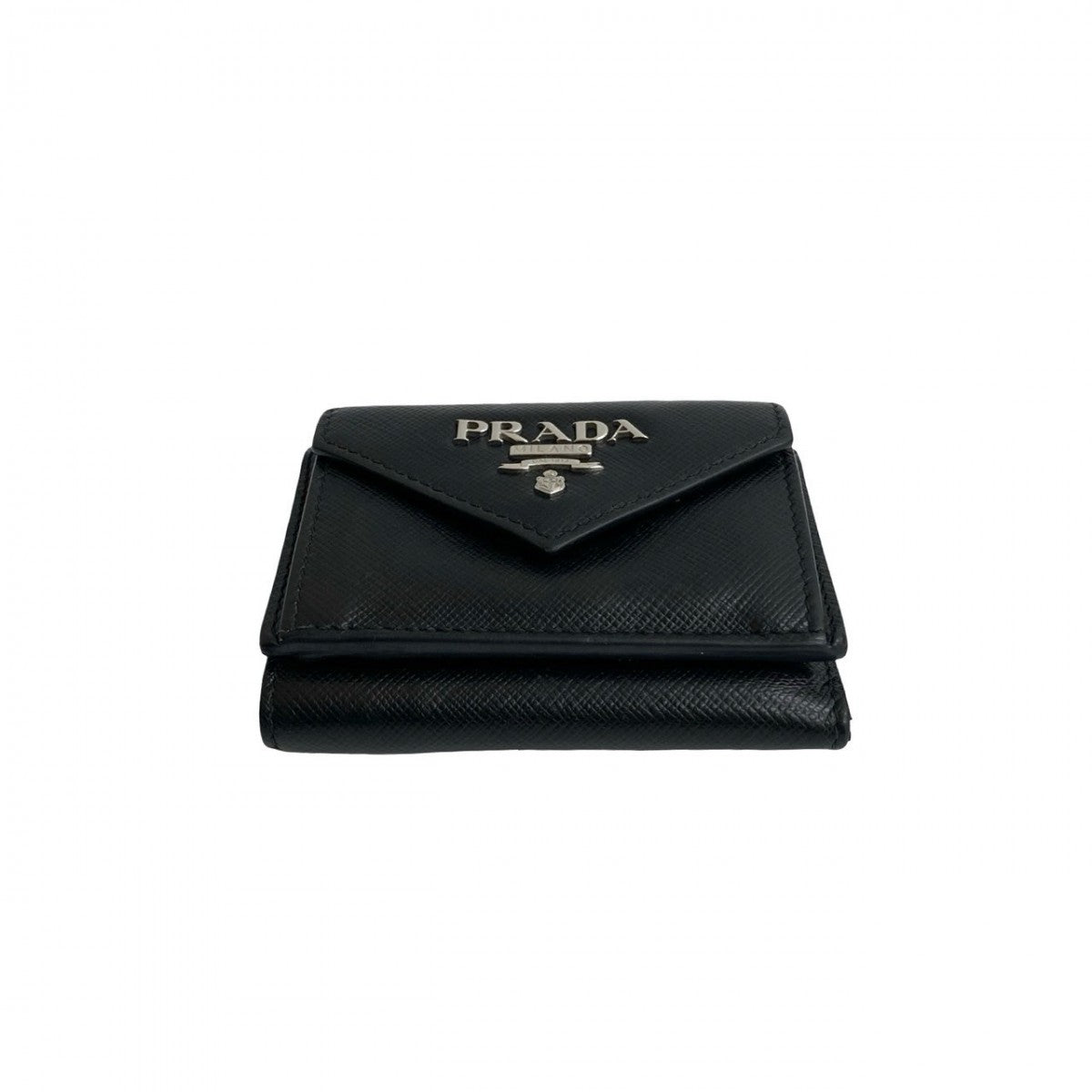 PRADA Tri-fold wallet leather black