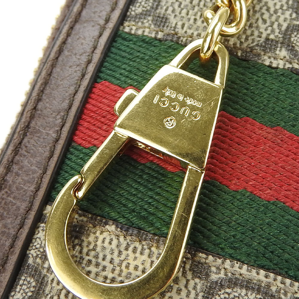 GUCCI Key case Key holder 523157 GG Supreme Canvas beige Sherry line Off deer