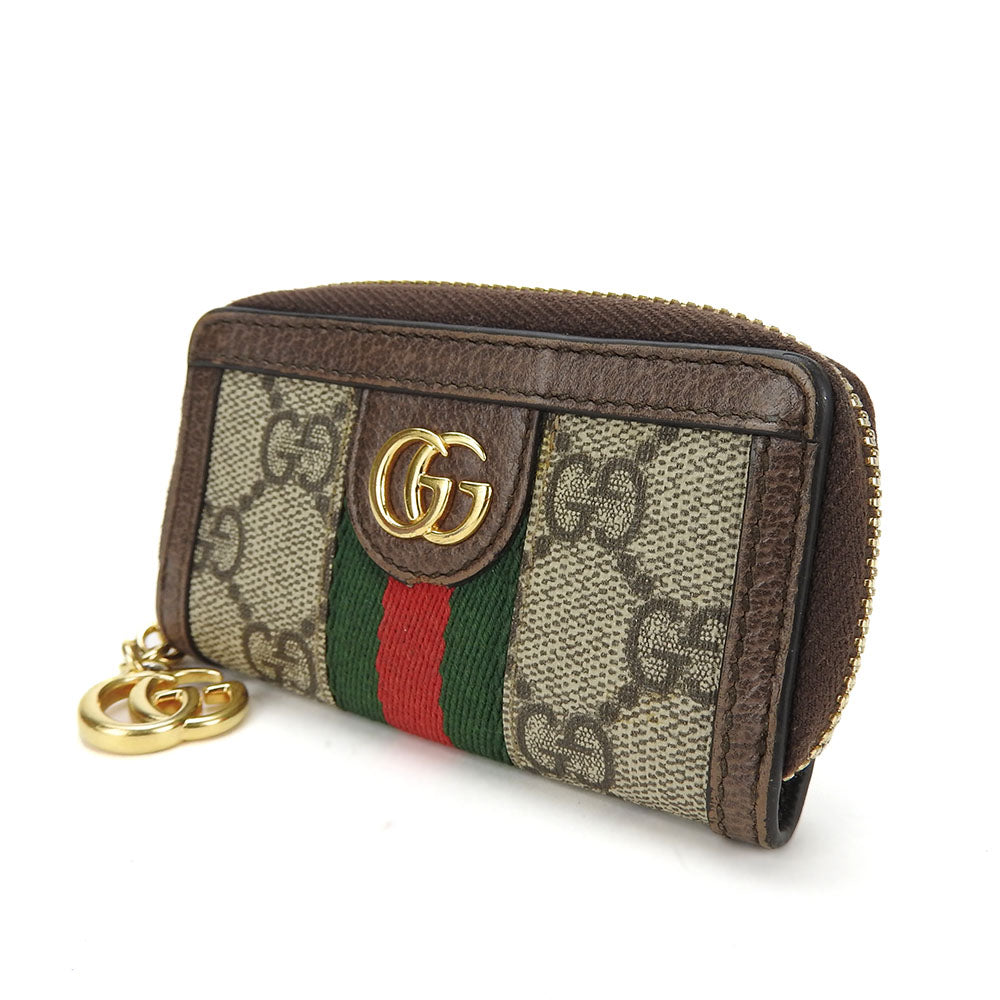 GUCCI Key case Key holder 523157 GG Supreme Canvas beige Sherry line Off deer