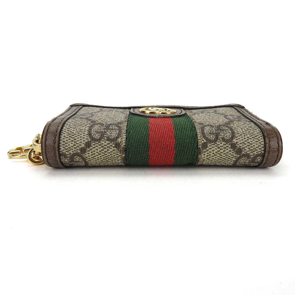 GUCCI Key case Key holder 523157 GG Supreme Canvas beige Sherry line Off deer