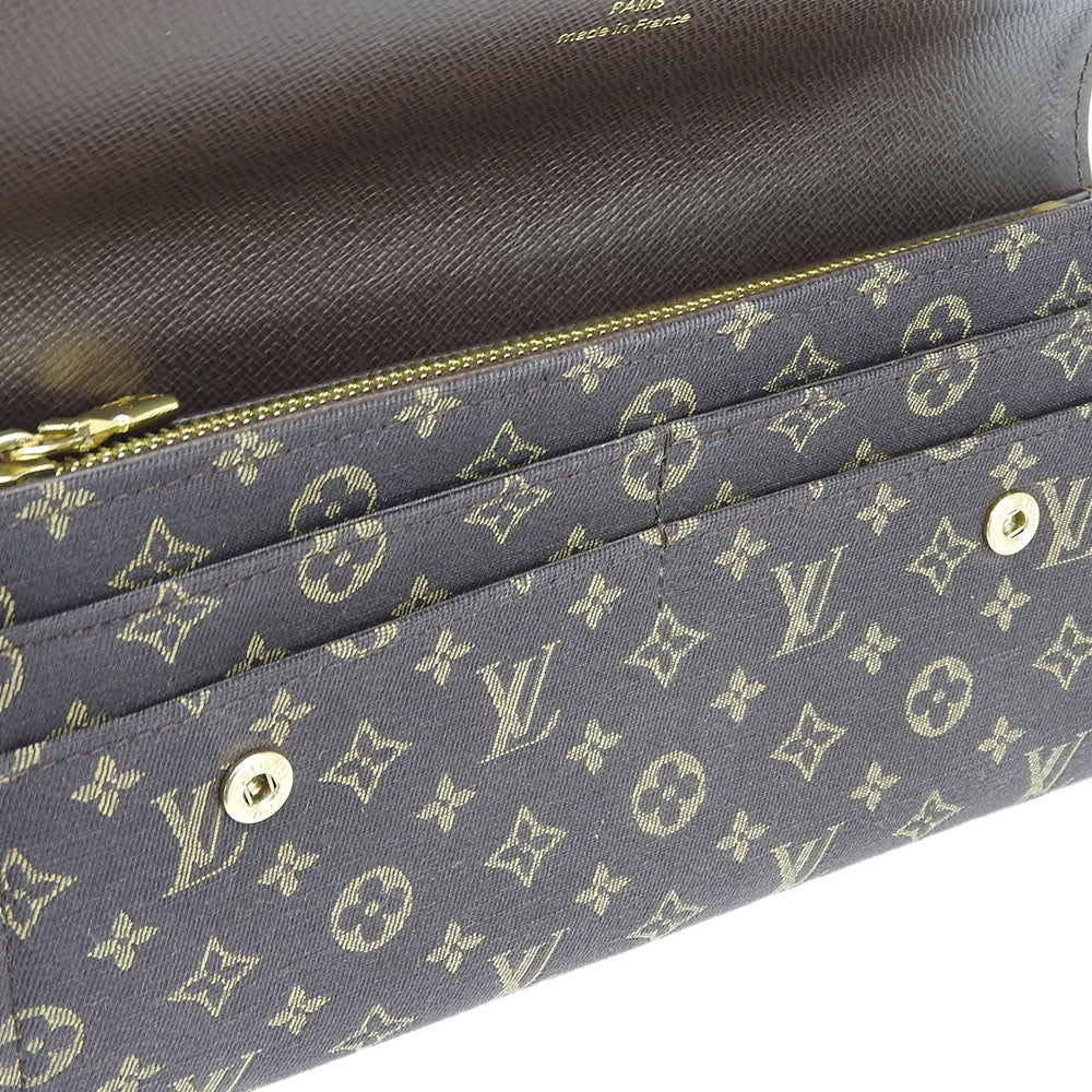 LOUIS VUITTON Long Wallet Purse M95234 Monogram mini run Brown Portefeuille Sara